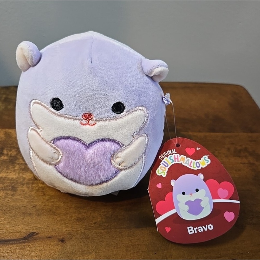 Squishmallows Bravo Hamster 5" Plush Toy Stuffed Animal Kellytoy Purple NEW